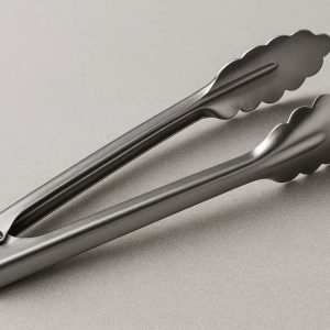 Stainless Steel Food Tongs with Scalloped Tips for Secure Grip