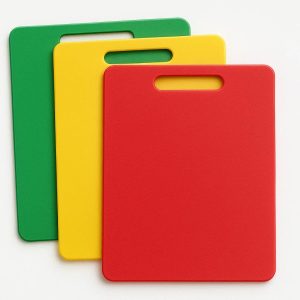 Plastic Small Cutting Board Set of 3 Color Coded for Food Safety