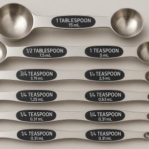 Magnetic Measuring Spoon Set of 8 with Double Sided Markings for Kitchen Organization